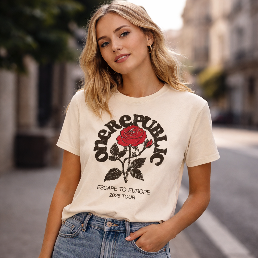 Women's "Escape To Europe" Rose Tee