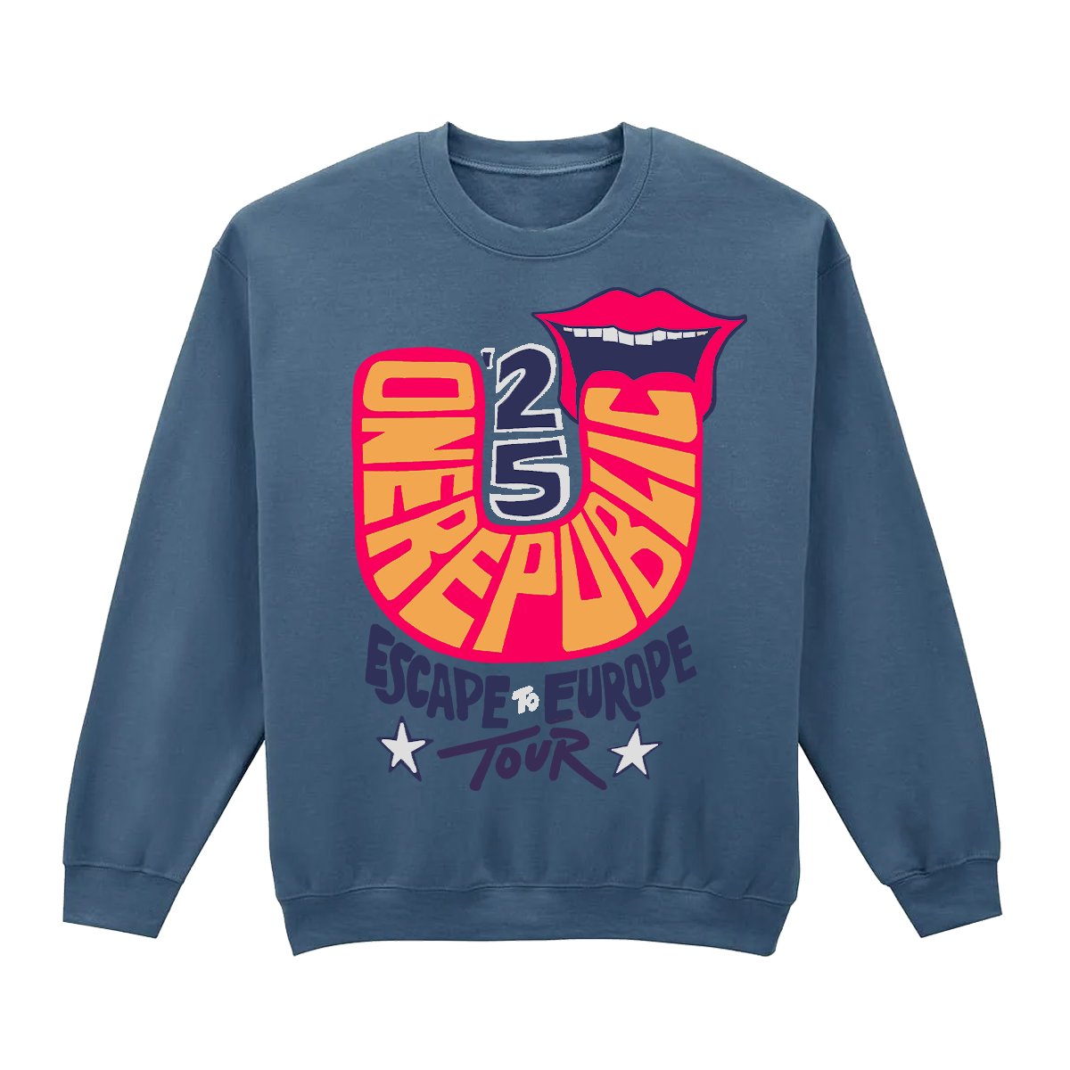 Blue "Escape To Europe" Crew Sweatshirt