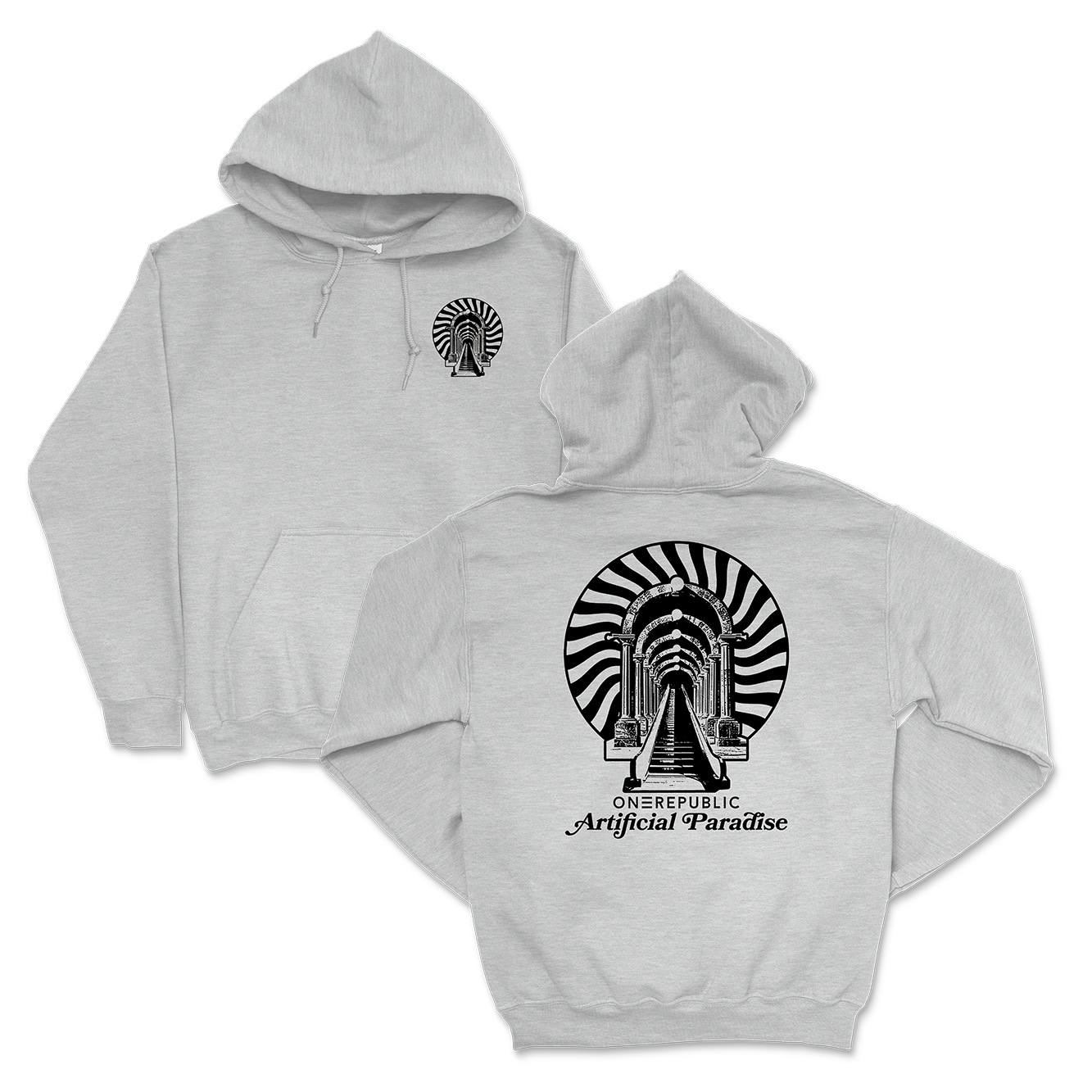 Gray Artificial Paradise Spiral Hoodie