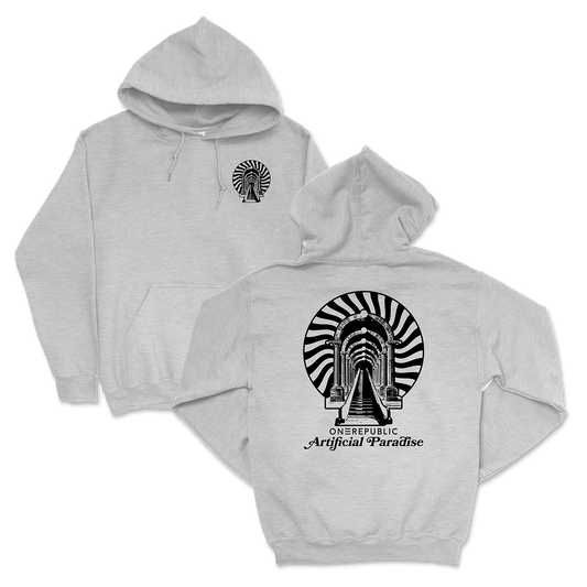 Gray Artificial Paradise Spiral Hoodie