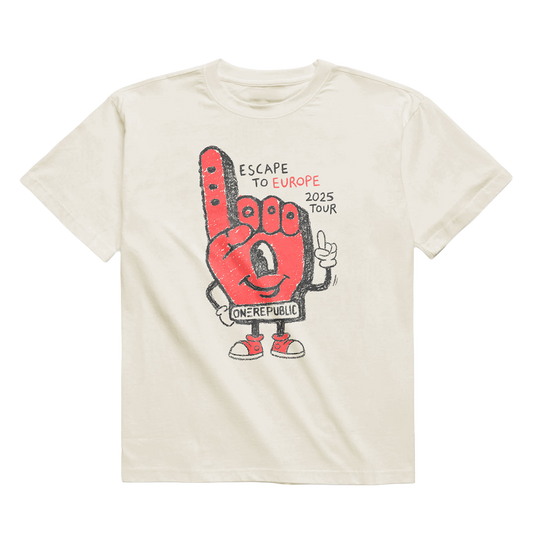 Cream Foam Finger Tour Tee