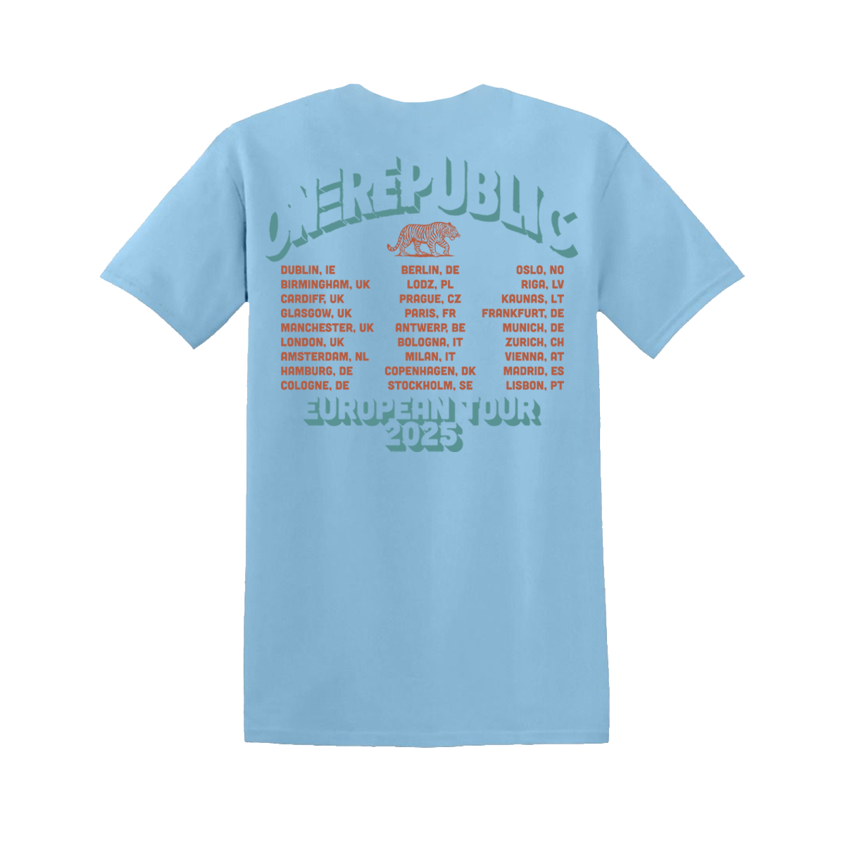 Blue "Escape To Europe" Tiger Tee