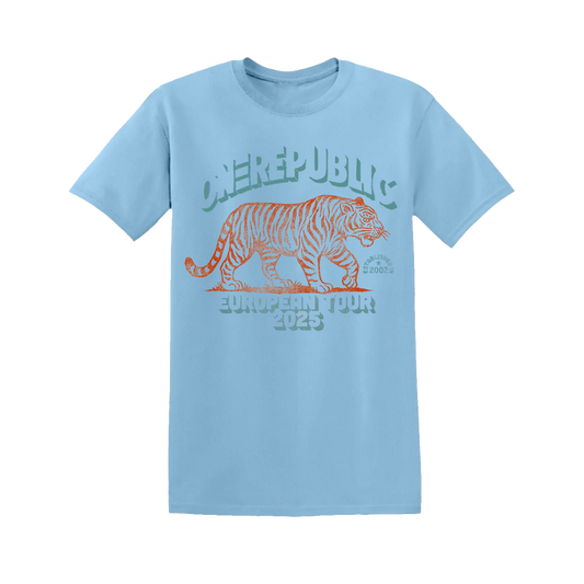 Blue "Escape To Europe" Tiger Tee