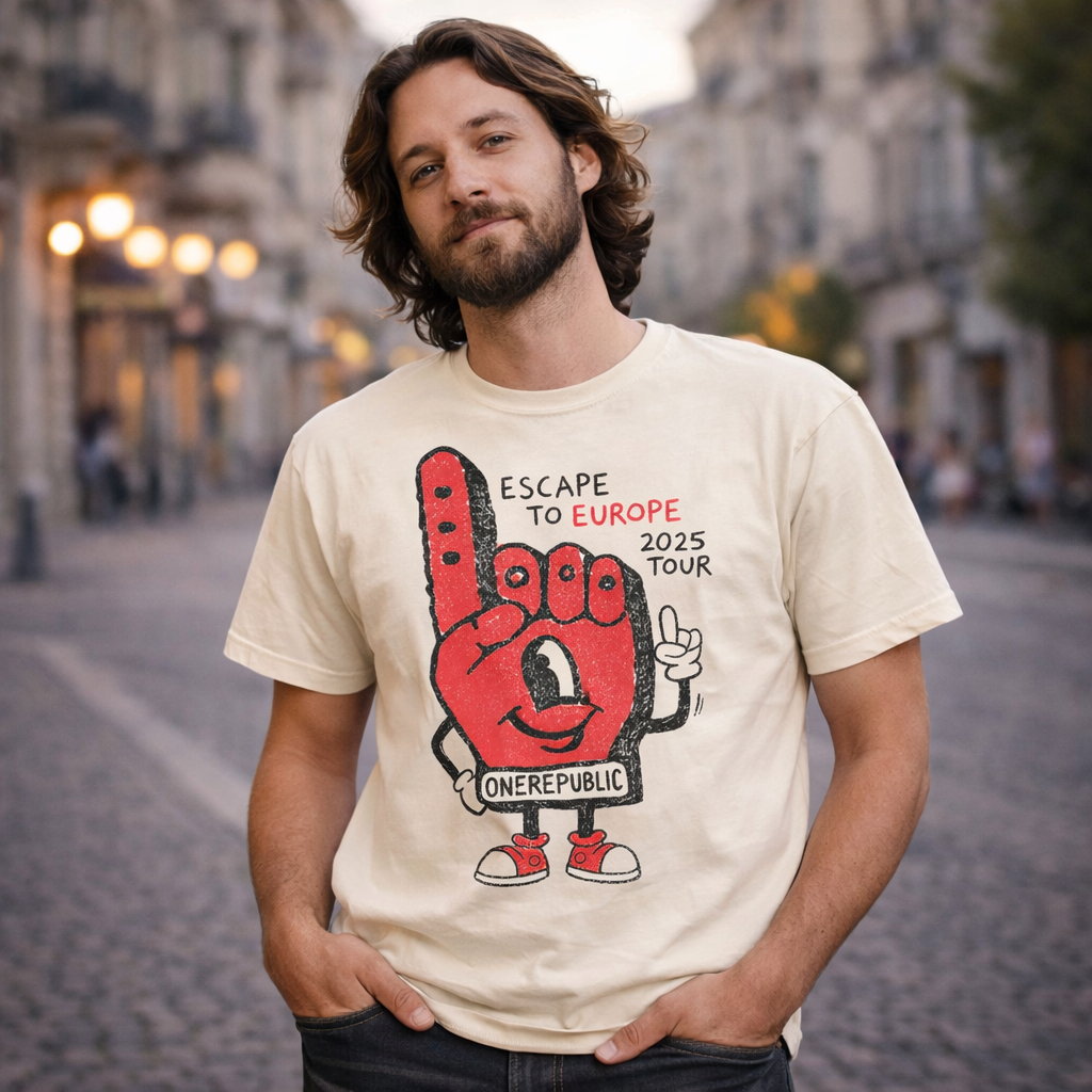 Cream Foam Finger Tour Tee