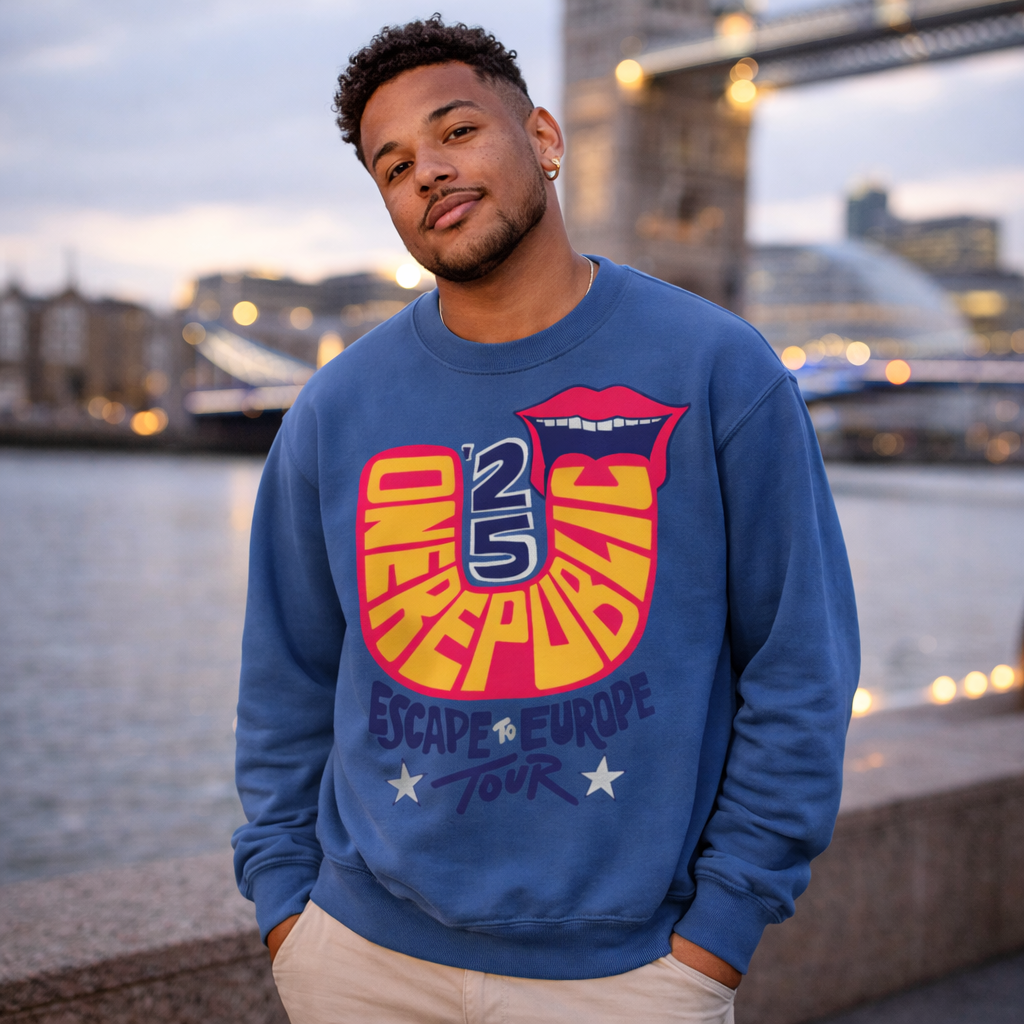 Blue "Escape To Europe" Crew Sweatshirt